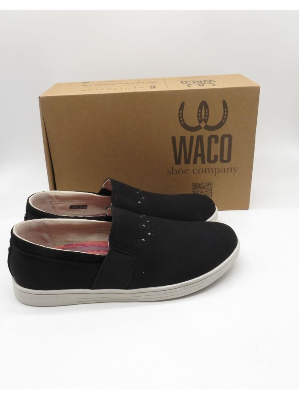 Spenco Womens Waterfront Canvas Slip On Shoes Black Size 8.5D NEW